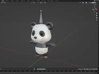 Little animal baby - Panda cute - Animated Low-poly 3D model