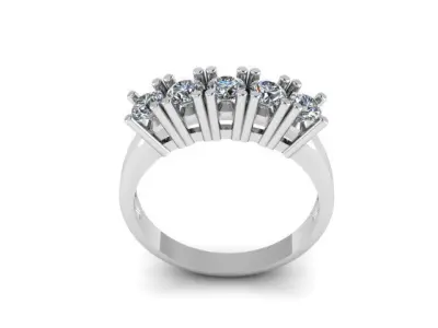 5 stone wedding band 3D print model