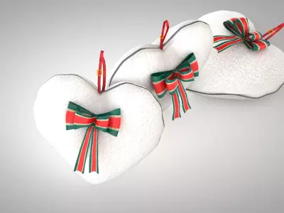 Pillow - Heart White 3D Model 3D model