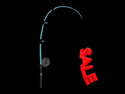 Fishing Rod catches a Sale 3D model