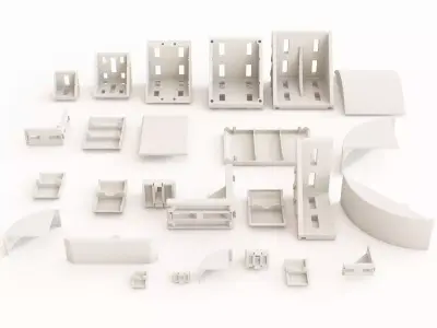 Profile aluminium angle brackets 3D model