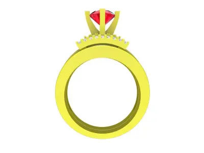 Luxury Halo Cluster Gemstone Ring for Men 3D Model 5695 3D print model