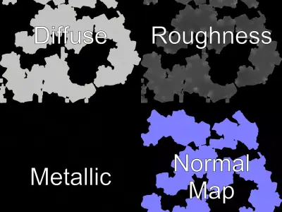 Spiky White Sphere model pack Low-poly 3D model