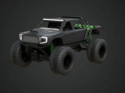 Black Matte Trophy Truck 3D model