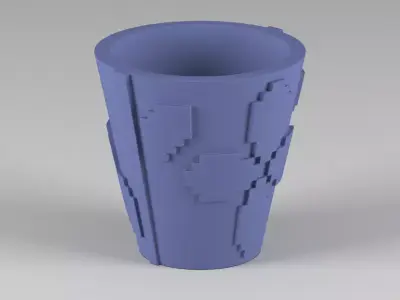 miniature flower pot 09 3D print model