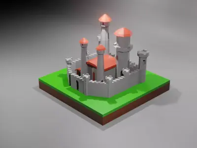 Low poly castle Free low-poly 3D model purchase
