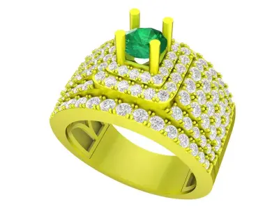 A7120 Luxury Korean Style Diamond Ring for Men 3D print model