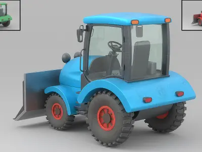 Cartoon car Low-poly 3D model