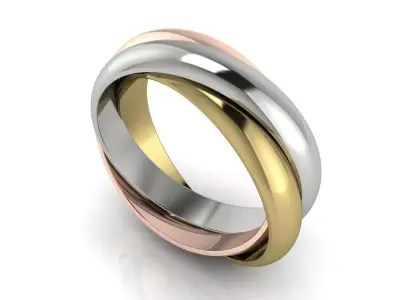 Ring Trinity Jewelry Brand Gold 3D print model