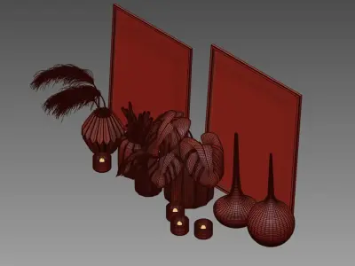 set1142-2 vases and pots 3D model