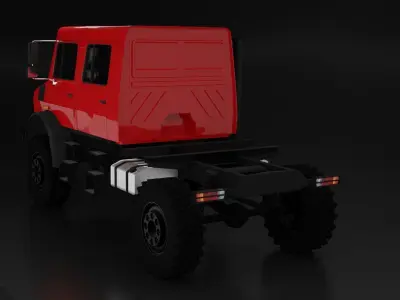 Mercedes Unimog Low-poly 3D model