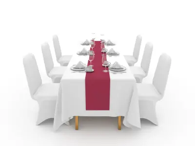 Banquet Table and Chair 104 3D model