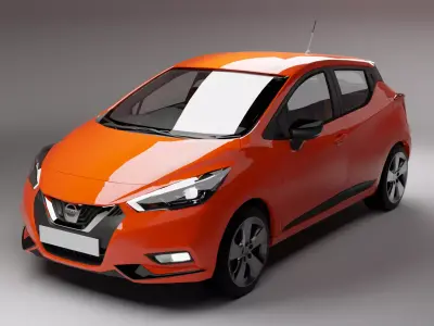 Nissan micra Low-poly 3D model