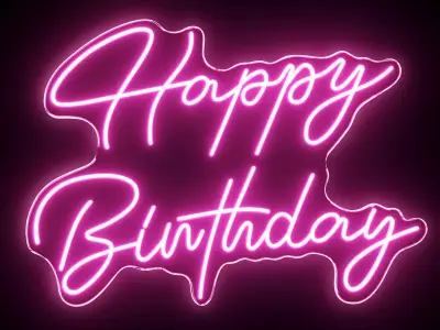 Happy Birthday Neon Sign 3D model