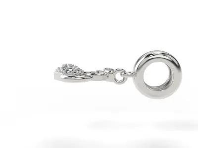 Boy Heart Charm with Gems 3D print model