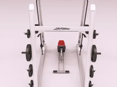 Smith machine and Multi-Adjustable Bench 3D model