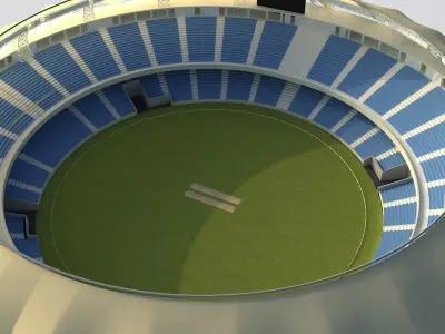 Dubai Cricket Stadium Low-poly 3D model