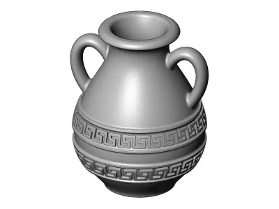 Greek key strips vintage urn and vase 3D print model