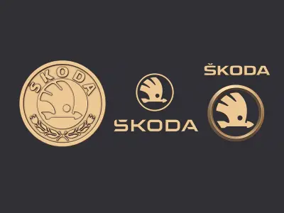 Skoda Logo Set 3D print model