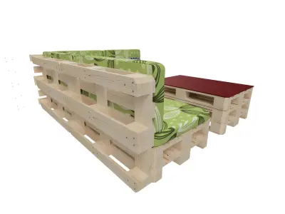 Sofa corner with pallets 3D model