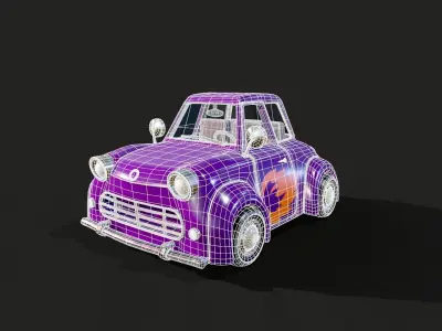 Cartoon Car Low-poly 3D model 27