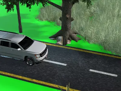 Modern Highway Driving Environment with PBR Textures 3D model