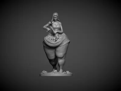 sculpture breaking the fat Girl 3D print model