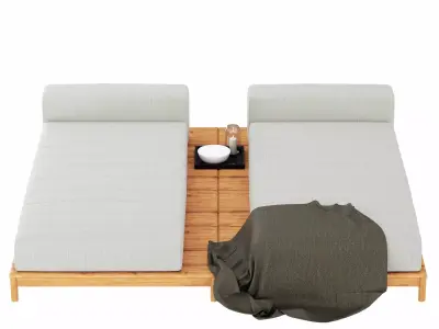 Double Sunbed 3D model