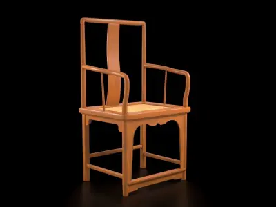 Chinese Ming Dynasty Wedding Style Armchair 3D model