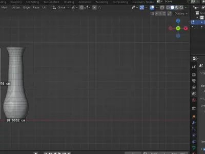 Glass long vase with color looks like stone Free low-poly 3D model