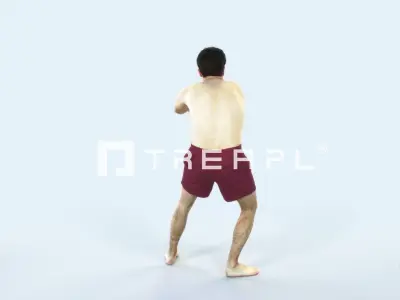 Flow 15K Beach Receiving Sports Man Low-poly 3D model