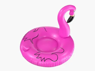 Inflatable Flamingo Pool Float PBR 3D model