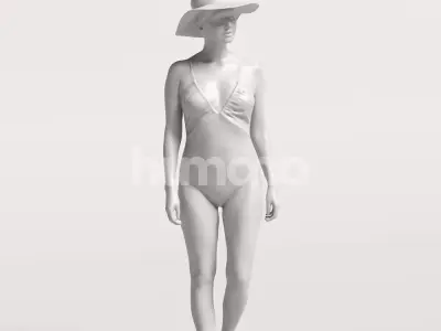  Humano Beautiful Woman in swimsuit sitting pool-2511-032-7274 3D model