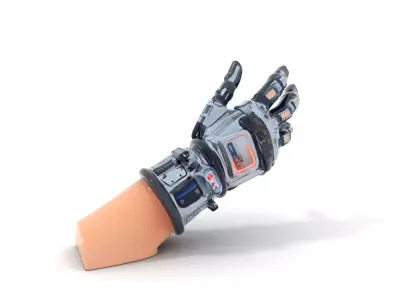 Futuristic Robotic Glove Model Pack Low-poly 3D model