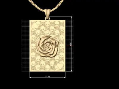 Pikes Spades playing card skull 3d model  pendant 3D print model