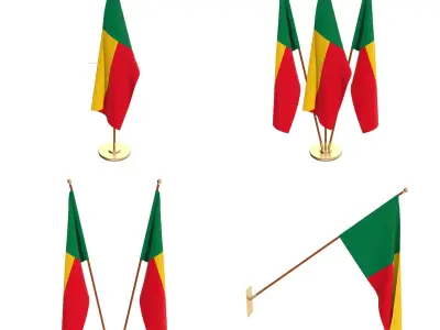 Benin Flag Pack 3D model