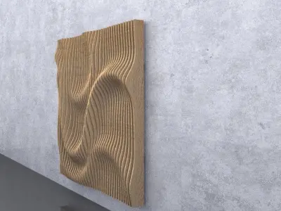 Parametric 3 Waves Wooden Panels with Grasshopper 3D model