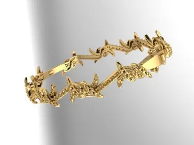 barbed wire bracelet 3D print model