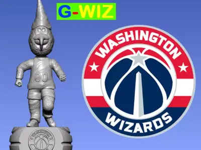 NBA - WASHINGTON WIZARDS MASCOT STATUE - BASKETBALL 3D print model