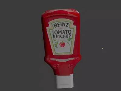 Heinz Ketchup Bottle Condiment Low-poly 3D model