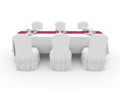 Banquet Table and Chair 109 3D model