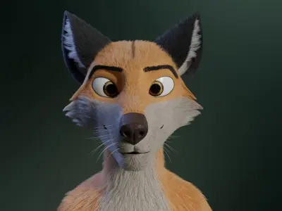 Hassun Anthro Fox 3D model