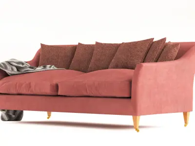 Luxury Rose Uniake curved back 2 seater Sofa 3D model