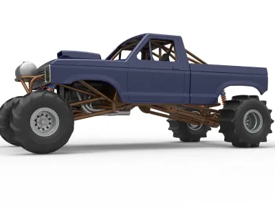 Mud dragster Version 2 Scale 1 to 25 3D print model