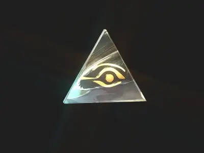 2D Egyptian Eye Pyramid Low-poly 3D model