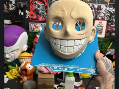 Luffy Gear 5 Head Decor Mask - Wearable - One Piece Cosplay 3D print model