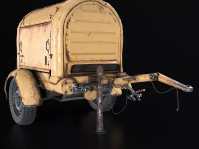Diesel Air Compressor Low-poly 3D model