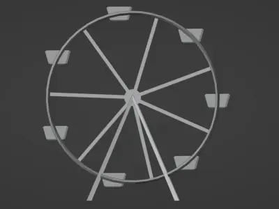 Ferry - Observation Wheel low poly 3D animated Low-poly 3D model