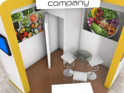 Exhibition Stand Booth stall 3x3m Height 330cm 2 Sides Open 3D model