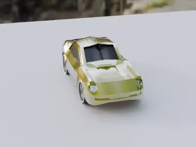 High-Quality 3D Model  Futuristic  low poly Sports Car 3D model